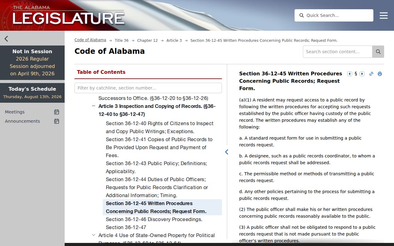 Conecuh County civil docket Alabama public record request procedure